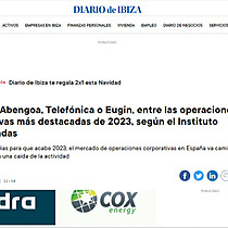 ITP Aero, Abengoa, Telefnica o Eugin, entre las operaciones corporativas ms destacadas de 2023, segn el Instituto Coordenadas